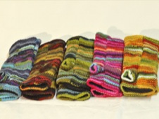 W 048 Wool Knitted Multicoloured Handwarmers
