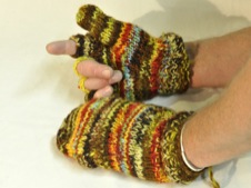 W 055 Knitted Wool Flip Top Mittens colours